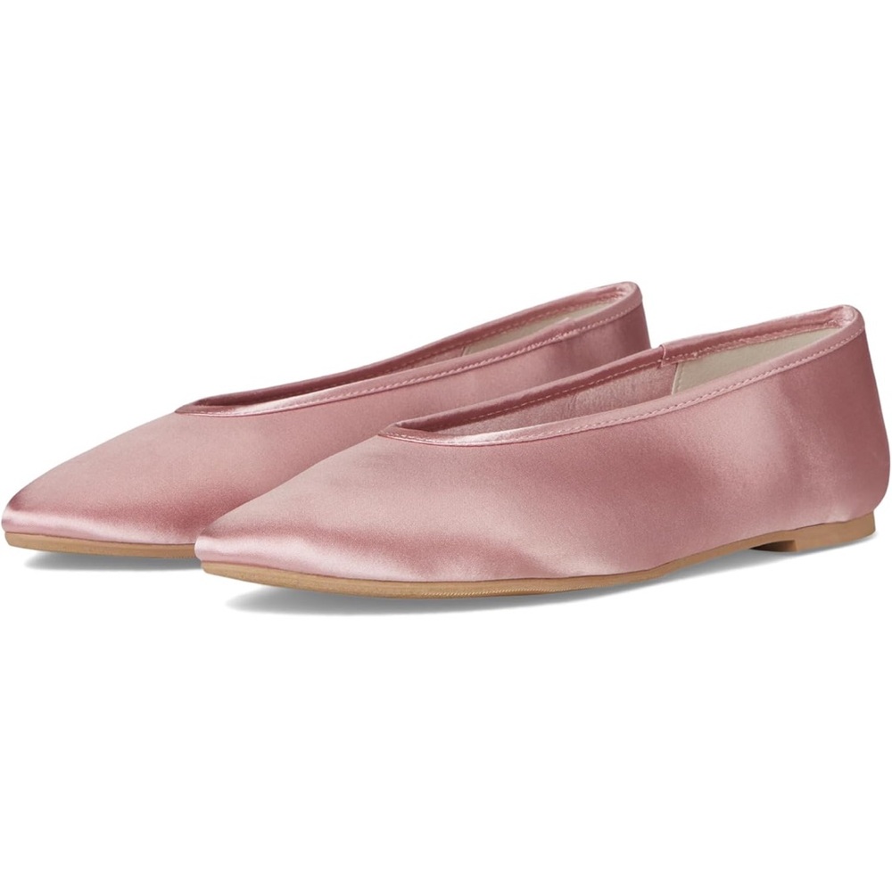 NIB Seychelles pink blush satin pointed toe ballet flats sz 8.5 fits like 9 - Picture 2 of 7